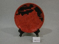 藏品(黑底紅色萬里長城圖-紀念盤)的圖片