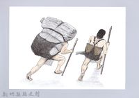 藏品(狩獵用具漁用-1揹袋使用法)的圖片