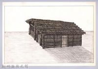 藏品(泰雅族的建築史：房屋篇-23樹皮屋的搭建4：鋪上半部牆面)的圖片