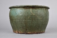 藏品(陶製紅胎青釉素面盆)的圖片
