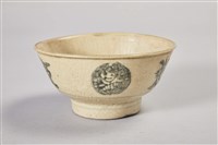 藏品(白釉墨綠紋飾陶碗)的圖片