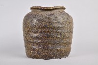 藏品(陶製紅胎褐釉條紋罐)的圖片