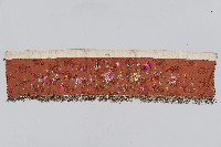 藏品(刺繡紅底花草床掛布帳簾帶)的圖片