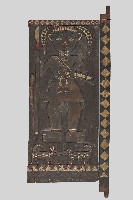 藏品(彩繪持刺槍盛裝男性門板)的圖片