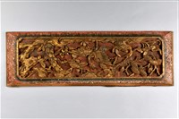 藏品(紅底金漆松鶴木雕牆飾)的圖片