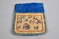 藏品(村景圖彩繡白荷包)的圖片