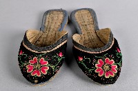 藏品(黑底花草刺繡拖鞋)的圖片