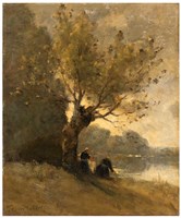 藏品(湖邊的洗衣婦)的圖片