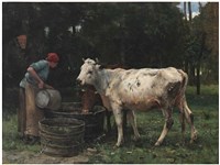 藏品(農婦餵養牛隻飲水)的圖片
