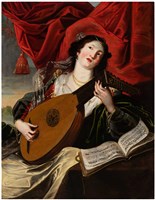 藏品(聽覺的寓意：彈魯特琴的少女)的圖片