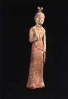 藏品(木雕加彩女俑)的圖片