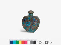 藏品(銅胎鍍銀粗工燒青花鳥壺)的圖片