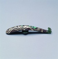 藏品(錯銀捲雲紋螭龍帶鉤)的圖片