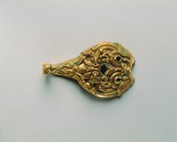 藏品(馬首雙龍獸面鎏金帶鉤)的圖片