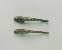 藏品(獸首錯金帶鉤一對)的圖片