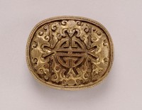 藏品(鎏金福壽銅帶扣)的圖片