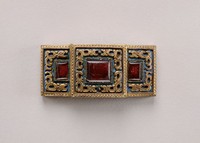 藏品(鎏金夔龍鑲料銅帶扣)的圖片