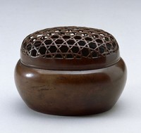 藏品(幾何竹編紋蓋圓形銅暖爐)的圖片