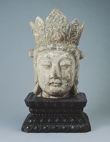 藏品(木刻佛像頭)的圖片