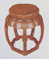 藏品(朱漆彩繪鼓形凳)的圖片