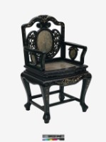 藏品(紅木折枝梅花紋螺鈿嵌大理石太師椅几組)的圖片