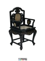 藏品(紅木雜寶紋螺鈿嵌大理石太師椅几組)的圖片