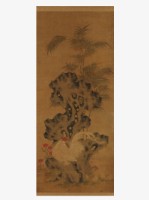 藏品(岩竹雙雞圖)的圖片