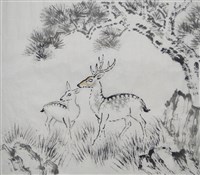 藏品(松石雙鹿底稿)的圖片