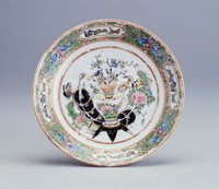 藏品(花卉紋彩瓷盤)的圖片