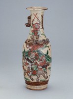 藏品(仿成化款五彩人物雙獅耳瓶)的圖片