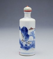藏品(青花山水圖鼻煙壺)的圖片