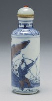 藏品(青花夾紫射箭圖鼻煙壺)的圖片