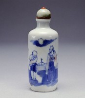 藏品(青花夾紫人物鼻煙壺)的圖片