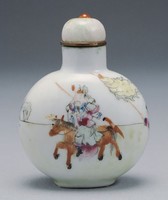 藏品(粉彩關公千里送嫂鼻煙壺)的圖片