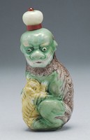 藏品(三彩母子獅鼻煙壺)的圖片