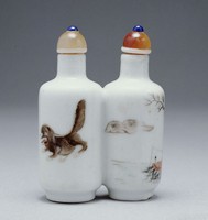 藏品(青花著色雙管鼻煙壺)的圖片