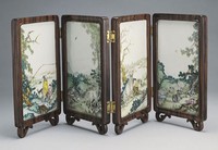 藏品(粉彩四季山水人物瓷屏)的圖片