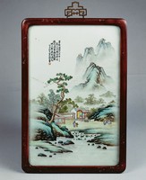 藏品(五彩四季山水瓷掛屏-夏)的圖片