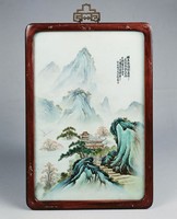 藏品(五彩四季山水瓷掛屏-秋)的圖片