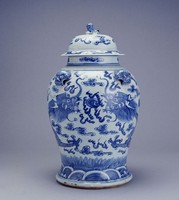 藏品(青花雙龍戲珠紋蓋罐)的圖片