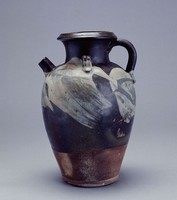 藏品(黑釉白斑雙耳壺)的圖片