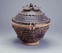 藏品(黑釉波浪紋蓋罐)的圖片