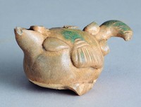 藏品(長沙窯青釉綠彩鴿子)的圖片