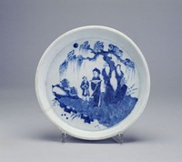 藏品(青花人物圖盤)的圖片