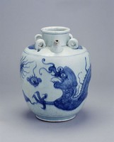 藏品(青花雲鳳紋四耳壺)的圖片