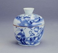 藏品(青花人物圖蓋碗)的圖片