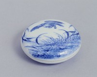 藏品(青花飛鷹圖印盒)的圖片