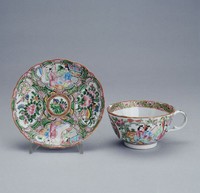 藏品(廣彩開光人物花鳥杯及碟)的圖片