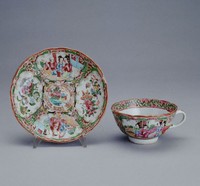 藏品(廣彩開光人物花鳥杯及碟)的圖片