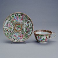 藏品(廣彩開光人物花鳥杯及碟)的圖片